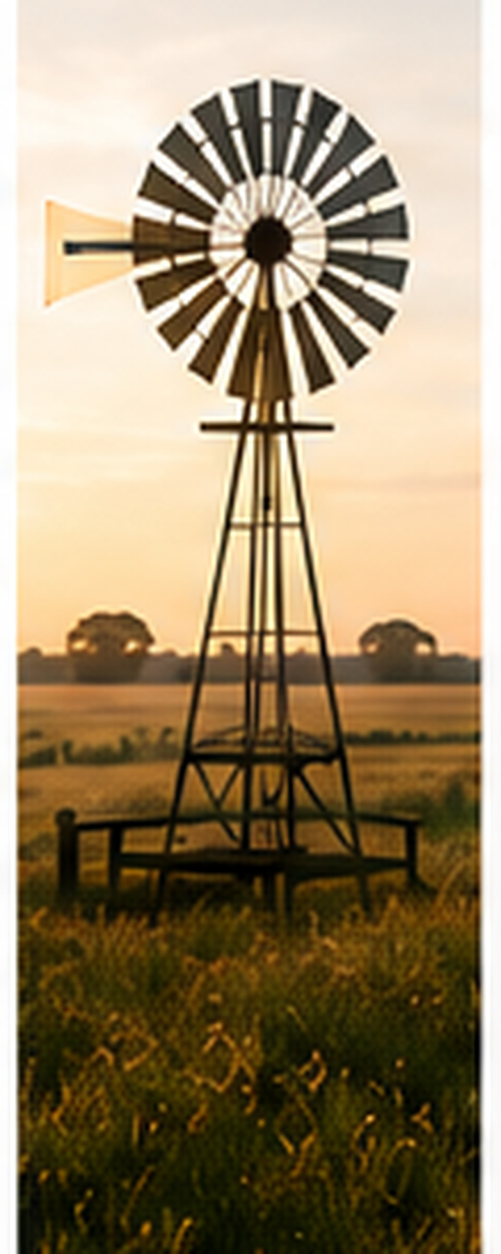 Windmill in a rural field